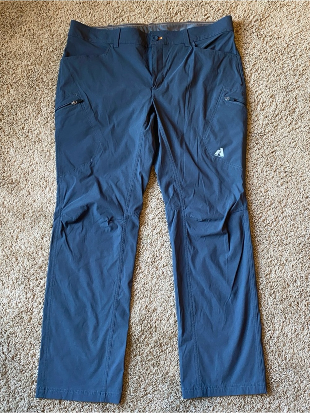 Eddie Bauer First Ascent Pants Mens 40x34 Gray Cargo Hiking Outdoor Stretch